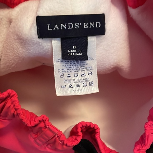 Lands' End Snow Pants Size 12. Bright pink. Fleece lined. - Picture 3 of 6